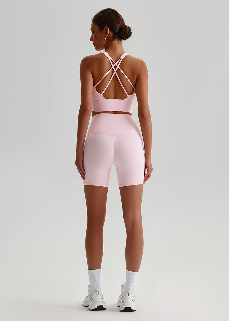 SisFlow™ 2 Piece Workout Set - Cross-back Sports Bra Yoga Shorts