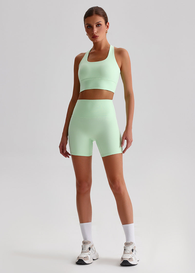 SisFlow™ 2 Piece Workout Set - Cross-back Sports Bra Yoga Shorts