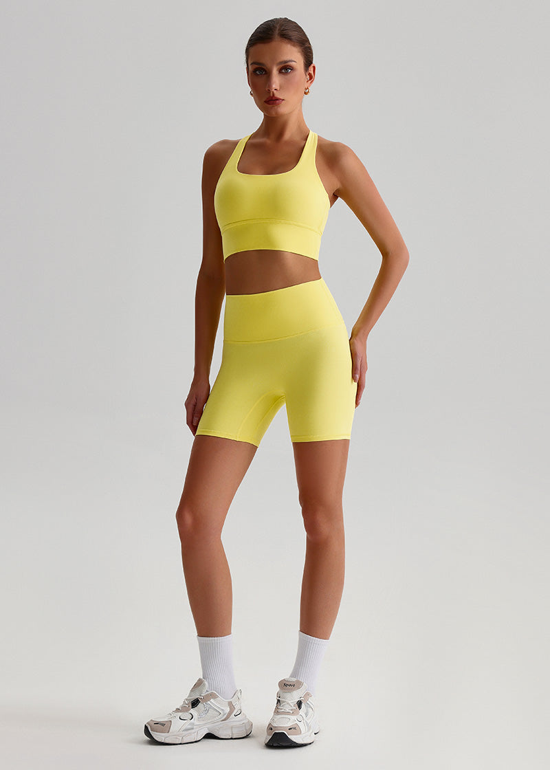 SisFlow™ 2 Piece Workout Set - Cross-back Sports Bra Yoga Shorts