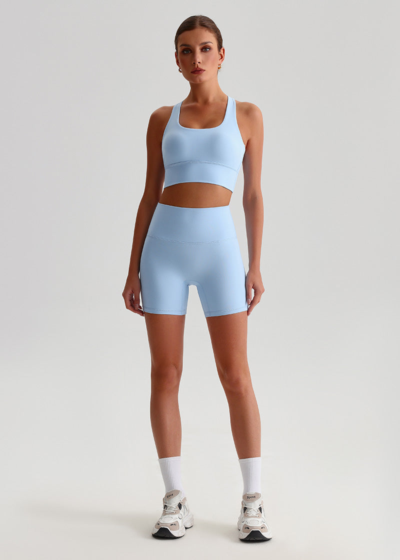 SisFlow™ 2 Piece Workout Set - Cross-back Sports Bra Yoga Shorts