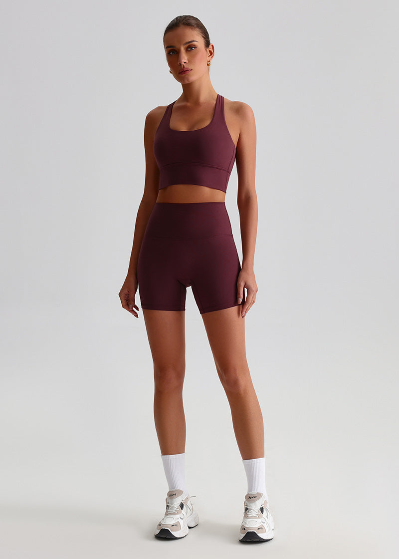 SisFlow™ 2 Piece Workout Set - Cross-back Sports Bra Yoga Shorts