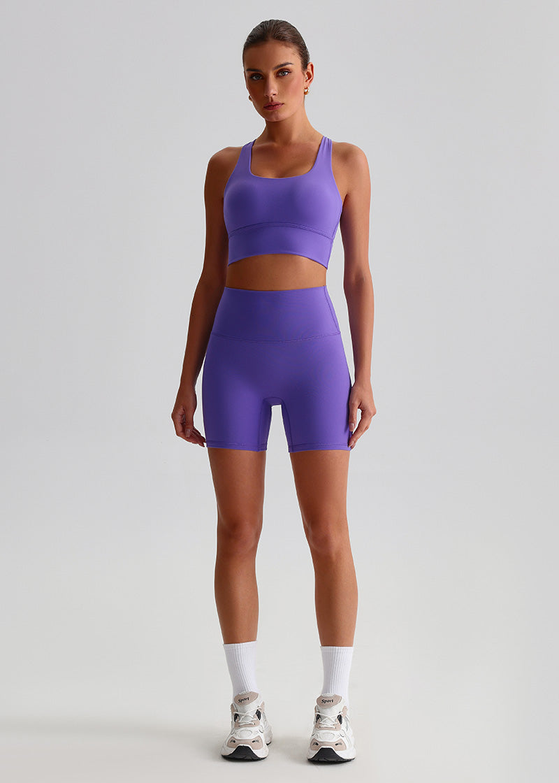 SisFlow™ 2 Piece Workout Set - Cross-back Sports Bra Yoga Shorts