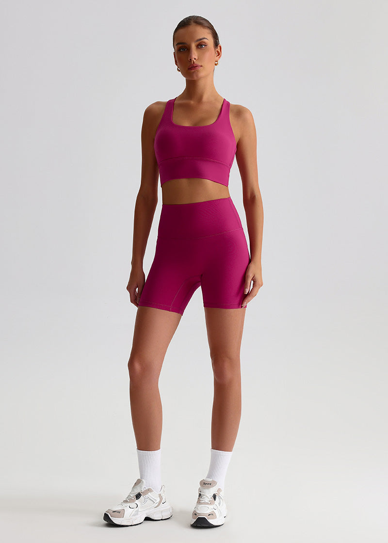 SisFlow™ 2 Piece Workout Set - Cross-back Sports Bra Yoga Shorts