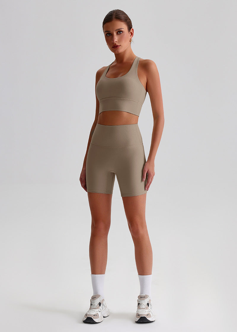 SisFlow™ 2 Piece Workout Set - Cross-back Sports Bra Yoga Shorts