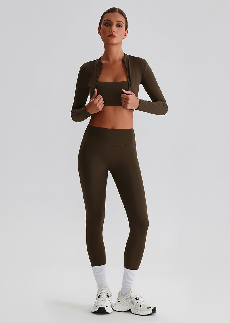 SISQUEEN No Line Recycled Leggings - Women’s Activewear-Brown Leggings-12