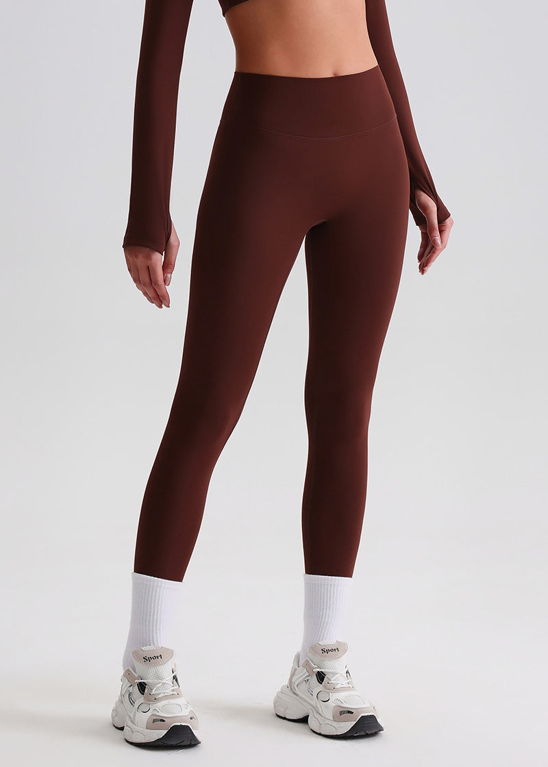 SISQUEEN No Line Recycled Leggings - Women’s Activewear-Brown Leggings-07