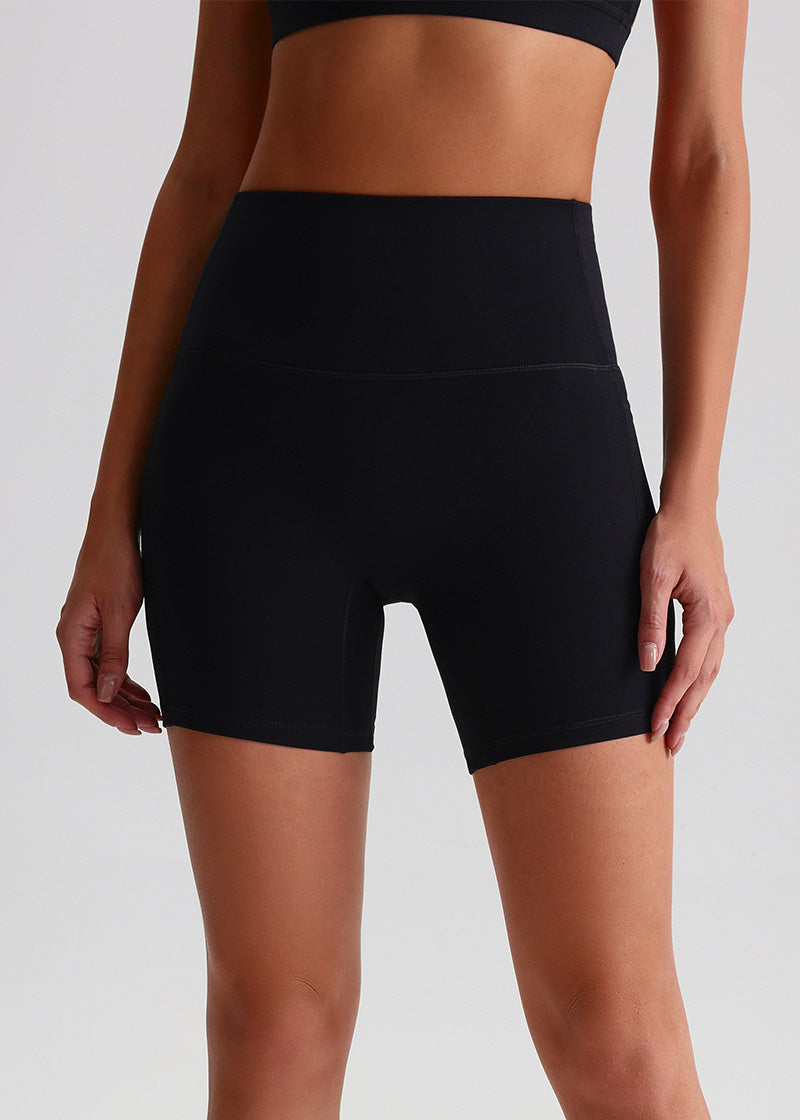 SisFlow™ No Line Yoga Pockets Shorts-Colorful Workout Shorts-Black-1
