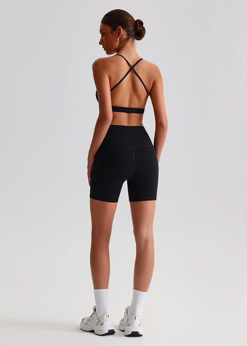 SisFlow™ No Line Yoga Pockets Shorts-Colorful Workout Shorts-Black-3