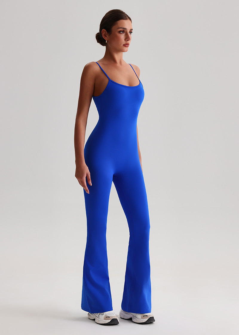 SISQUEEN Flared Jumpsuit for Women-Klein Blue-2
