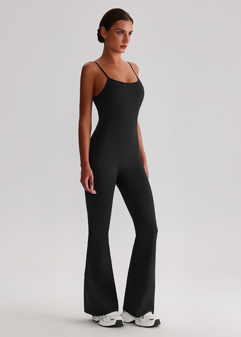 SISQUEEN Flared Jumpsuit for Women-Black-2