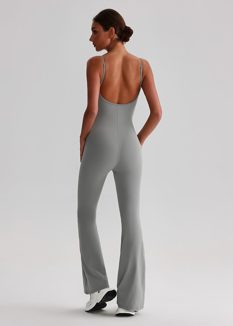 SISQUEEN Flared Jumpsuit for Women-Tech Gray-3