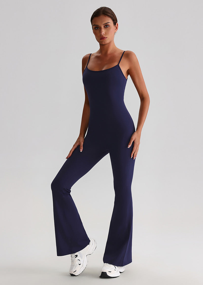 SISQUEEN Flared Jumpsuit for Women-True Navy-1