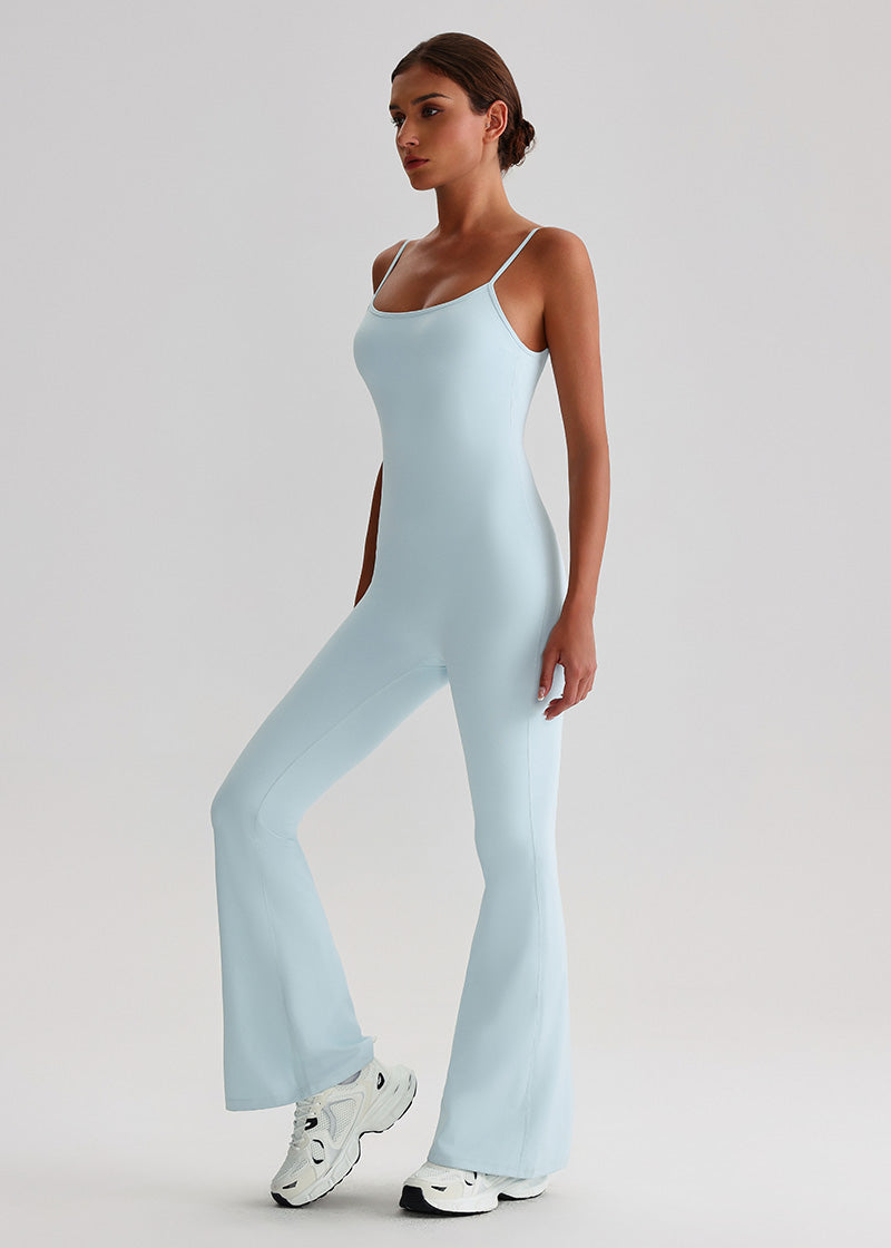 SISQUEEN Flared Jumpsuit for Women-Ice Blue-2