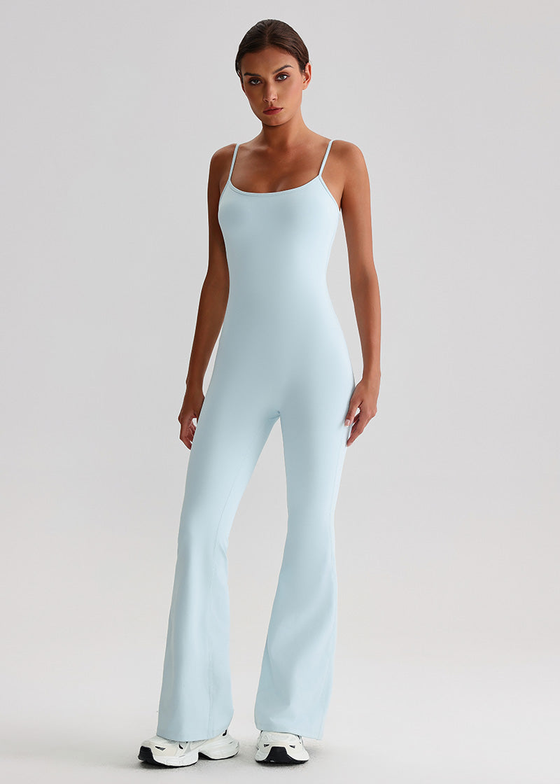SISQUEEN Flared Jumpsuit for Women-Ice Blue-1