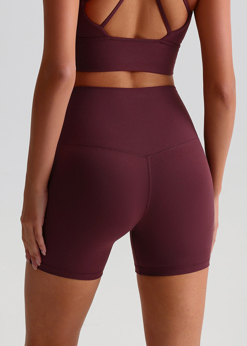 SisFlow™ No Line Yoga Shorts - SISQUEN Colorful Yoga Shorts-Chestnut Brown-2
