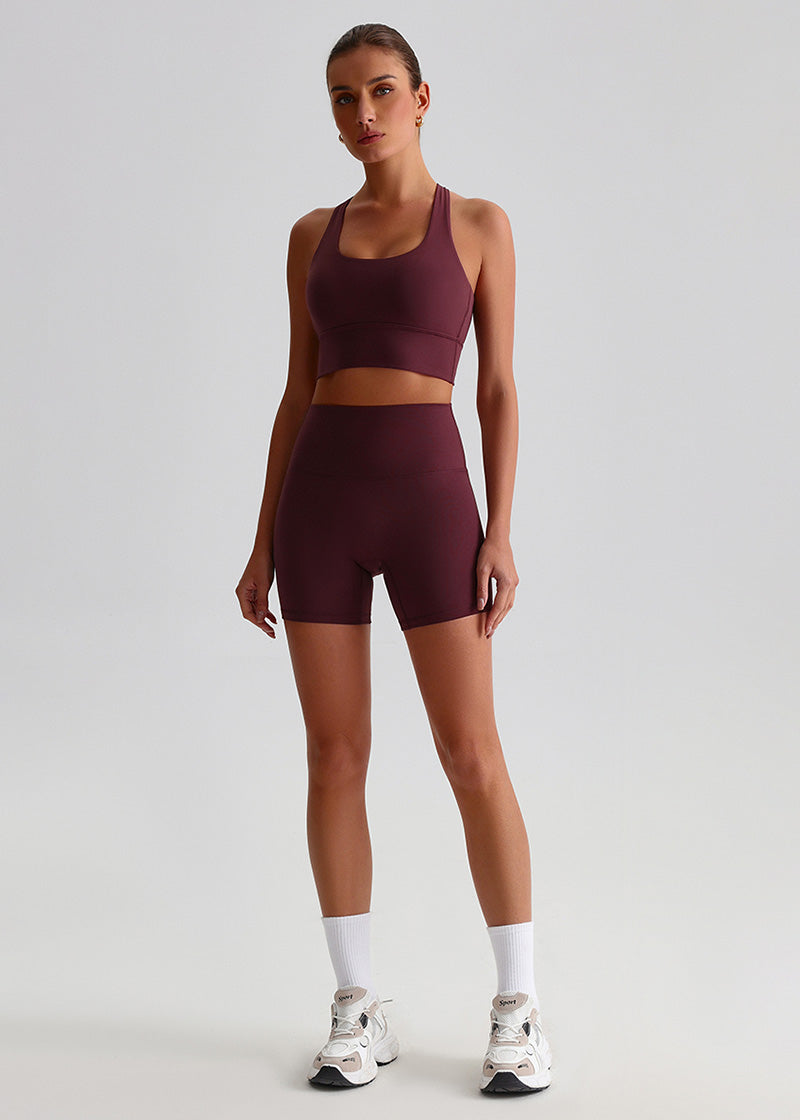 SisFlow™ No Line Yoga Shorts - SISQUEN Colorful Yoga Shorts-Chestnut Brown-3