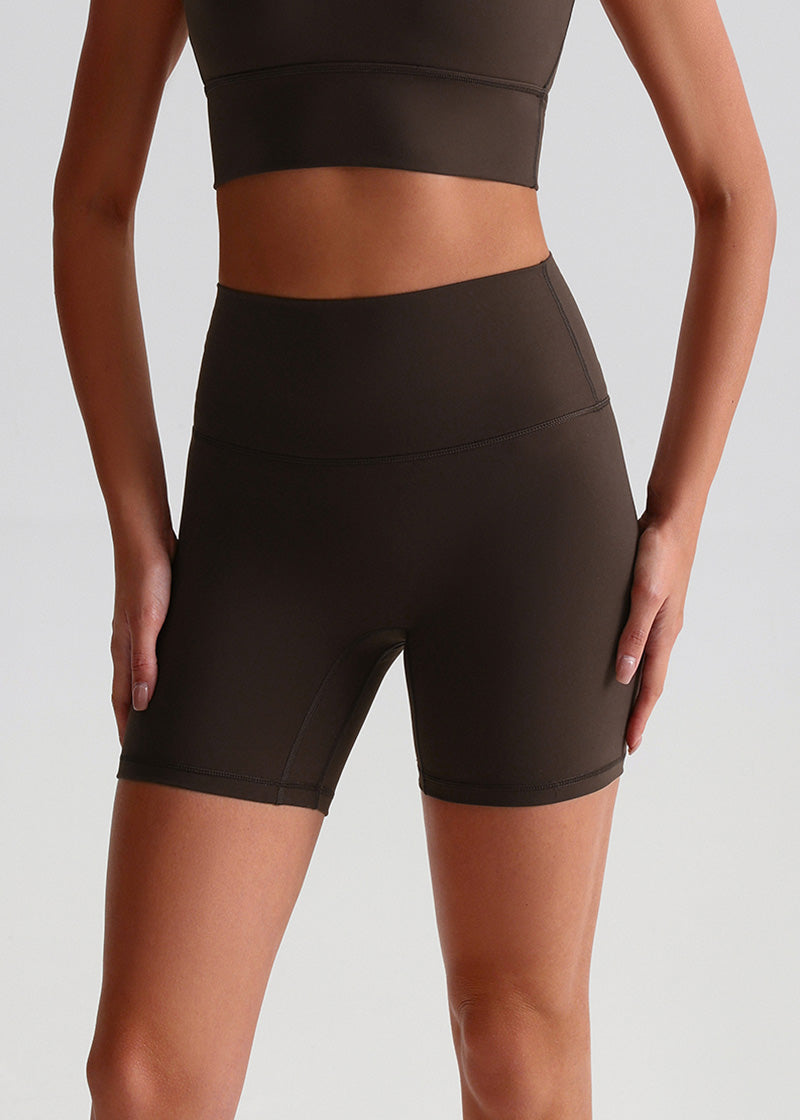 SisFlow™ No Line Yoga Shorts - SISQUEN Colorful Yoga Shorts-Chocolate Brown-1