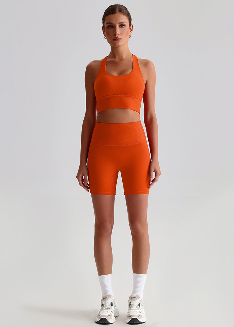 SisFlow™ No Line Yoga Shorts - SISQUEN Colorful Yoga Shorts-Fox Red-3