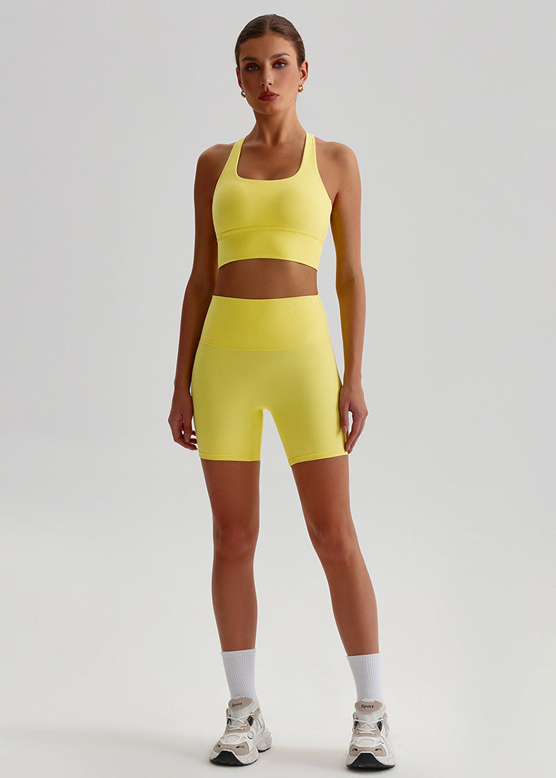 SisFlow™ No Line Yoga Shorts - SISQUEN Colorful Yoga Shorts-Jade Yellow-3