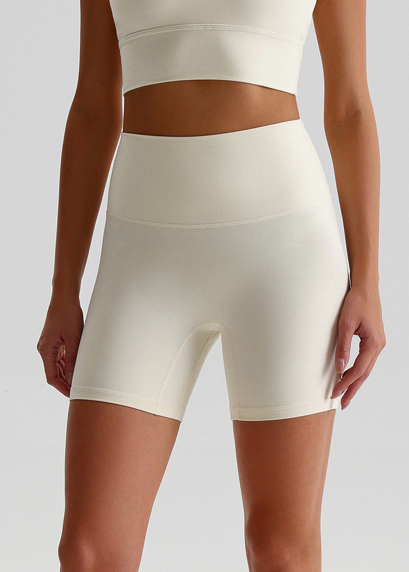 SisFlow™ No Line Yoga Shorts - SISQUEN Colorful Yoga Shorts-Pepper White-1