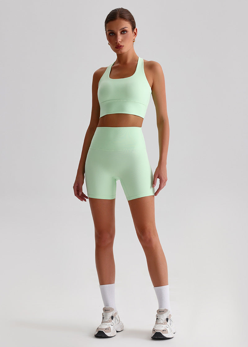 SisFlow™ No Line Yoga Shorts - SISQUEN Colorful Yoga Shorts-Serene Green-3