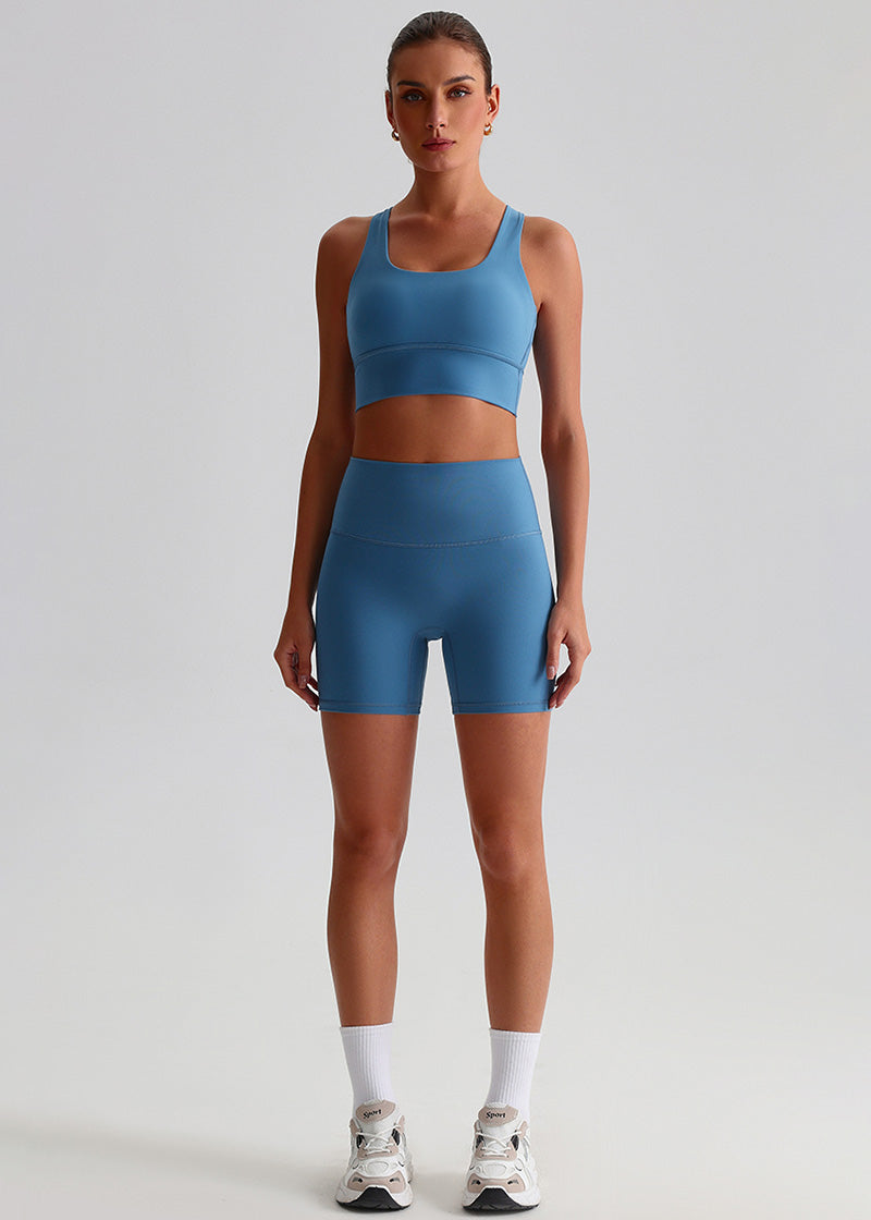 SisFlow™ No Line Yoga Shorts - SISQUEN Colorful Yoga Shorts-Workshop Blue-3