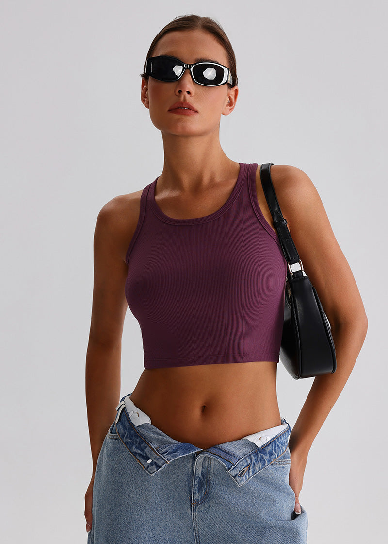 SisRipple™ Ribbed Sleeveless Crop Top