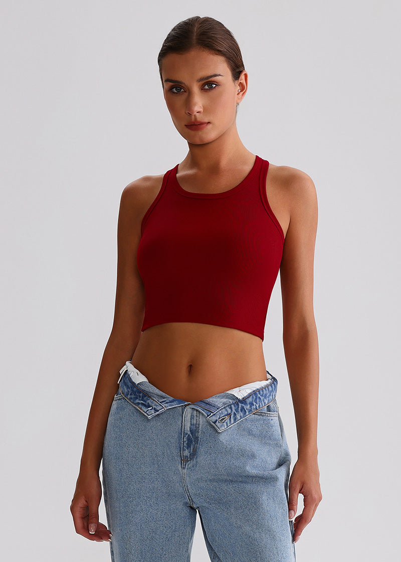 SisRipple™ Ribbed Sleeveless Crop Top