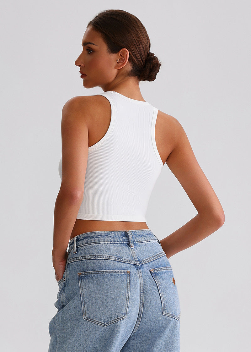 SisRipple™ Ribbed Sleeveless Crop Top