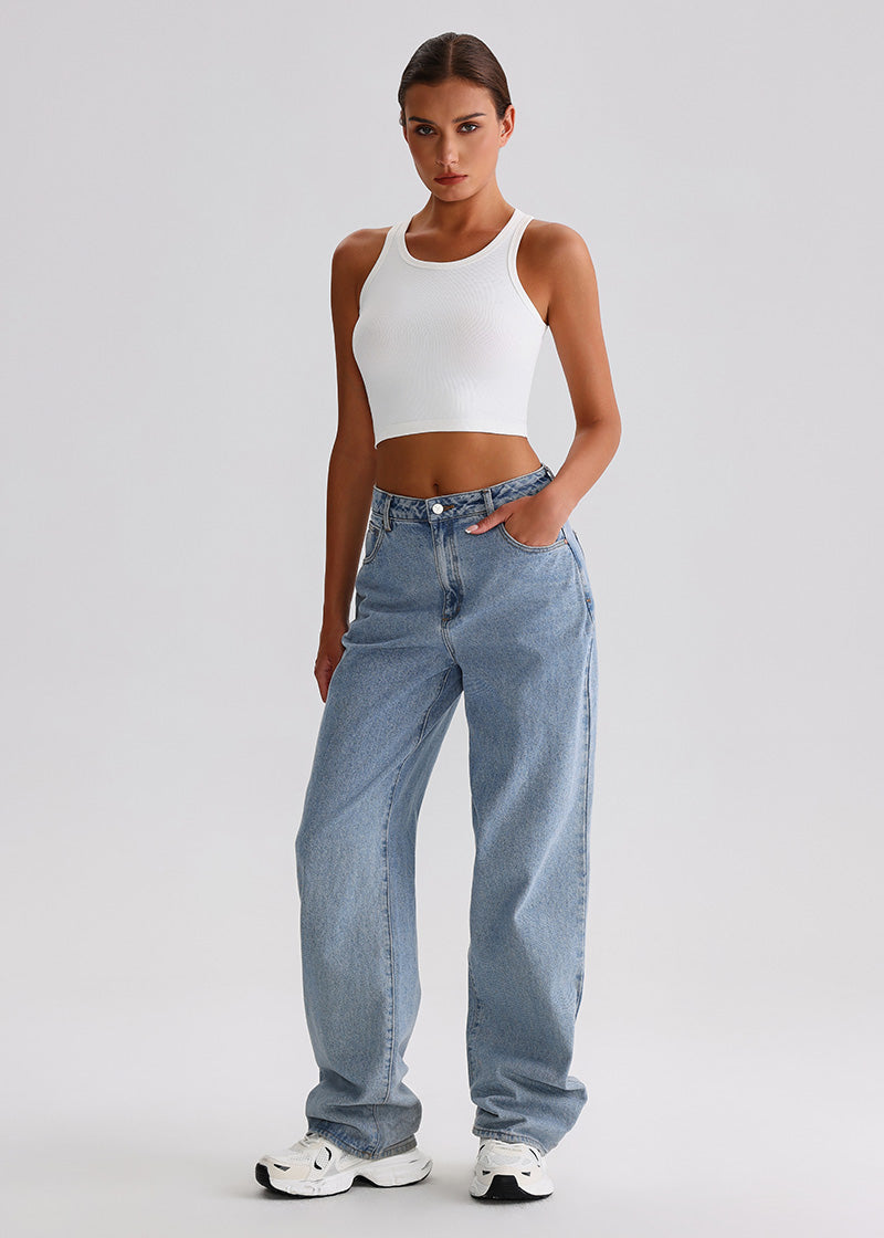SisRipple™ Ribbed Sleeveless Crop Top
