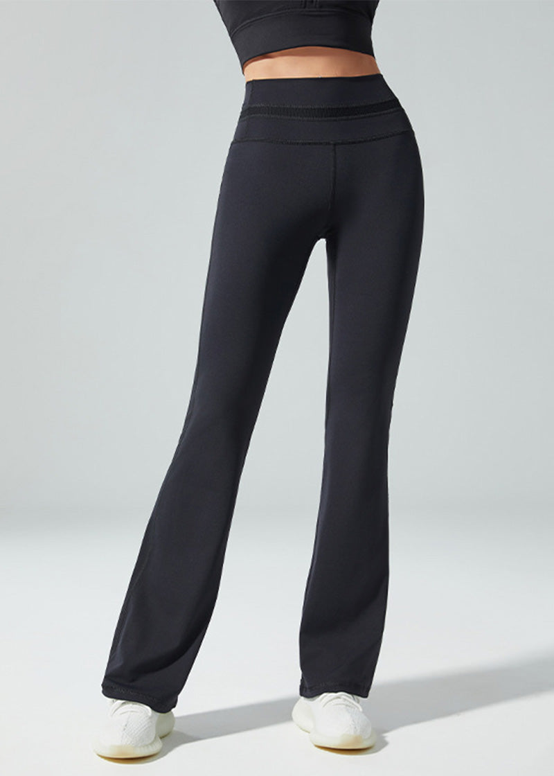 SisFlow™ Ribbed Waist Flare Leggings - Flared Legging Pants-1