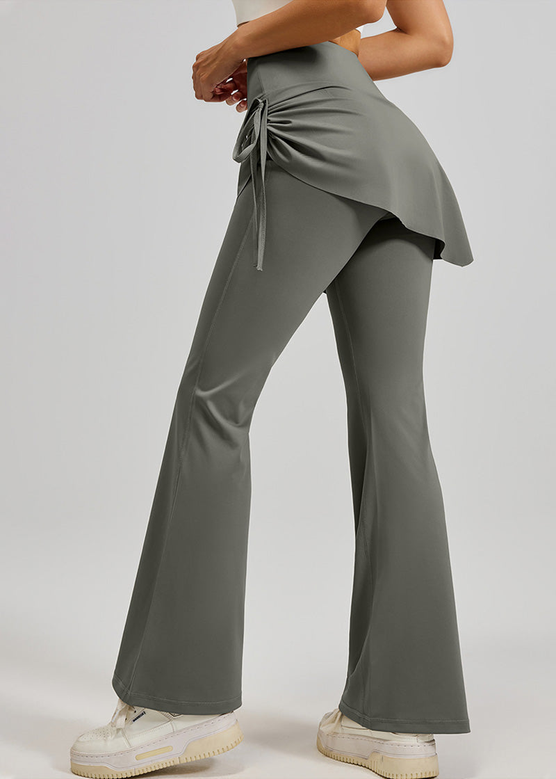 SISQUEEN Flare Leggings SisEco™ Ruched Flare Skirted Leggings