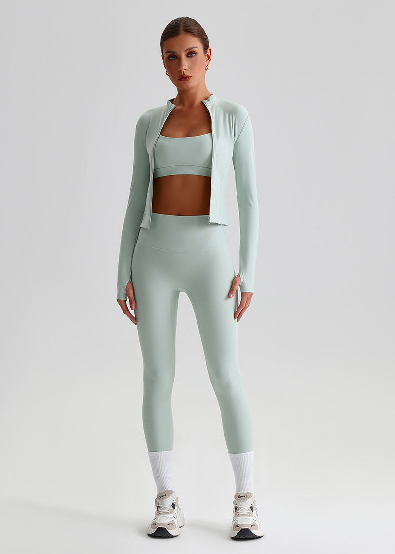 SISQUEEN Fitted Sports Jacket - Women’s Workout Zip Top-Blue Sports Jacket-30