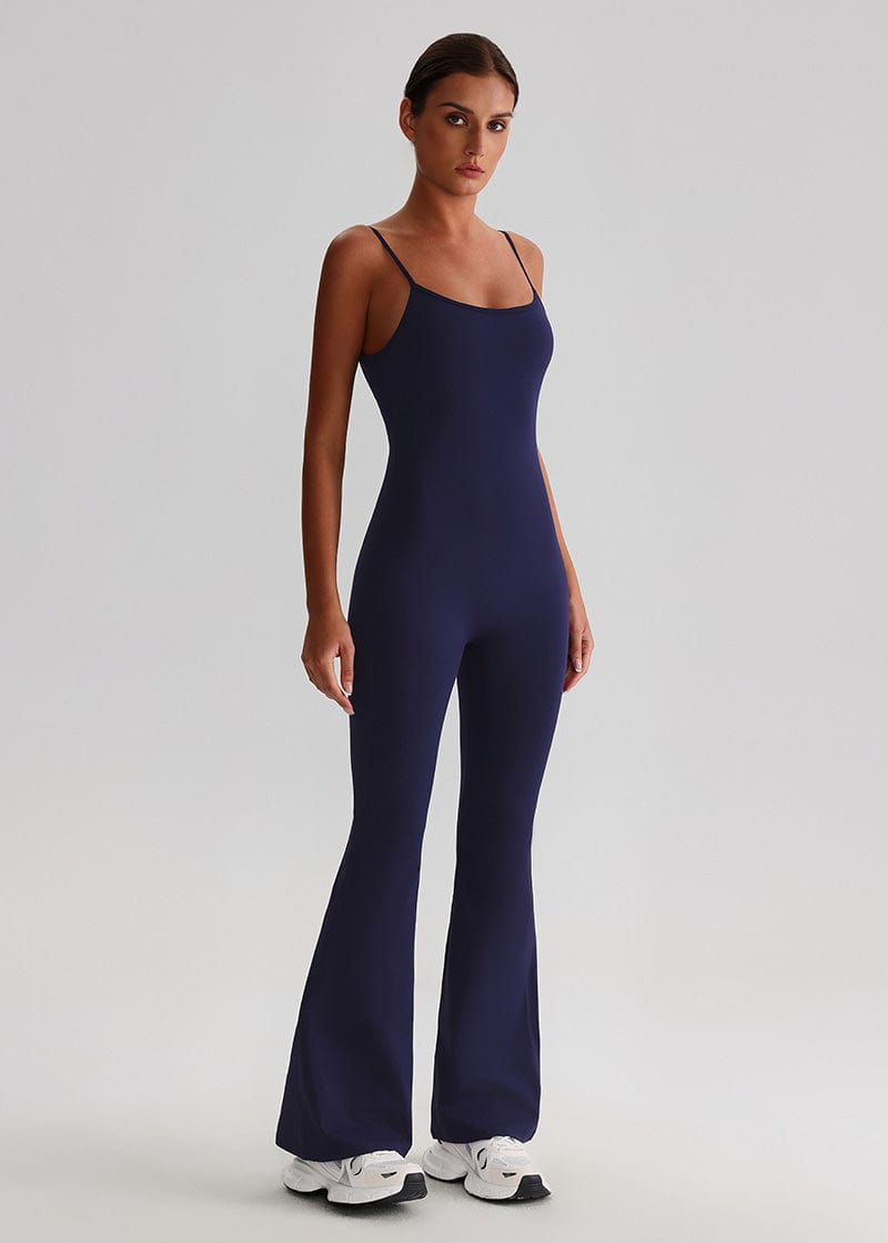 SISQUEEN Flared Jumpsuit for Women-True Navy-2