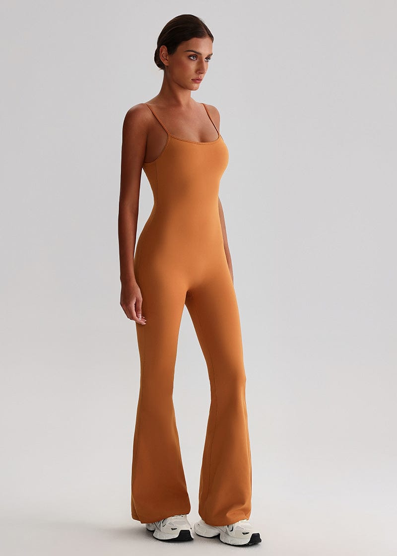 SISQUEEN Flared Jumpsuit for Women-Bronze-2