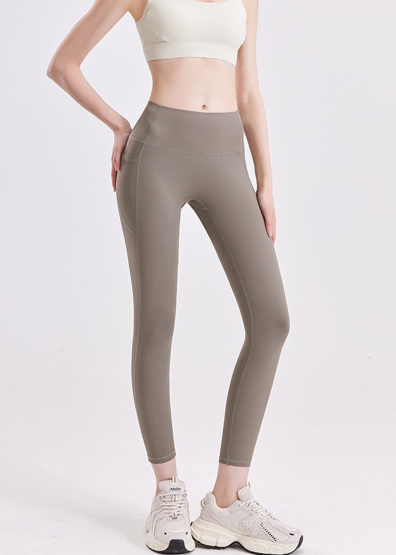 SisFlow™ 7/8 No Line Side Pockets Leggings - SISQUEEN - Elephant Gray