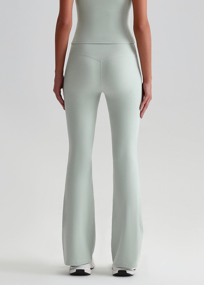SISQUEEN No Line Flared Leggings - Casual Active Pants-Blue Flared Leggings-026
