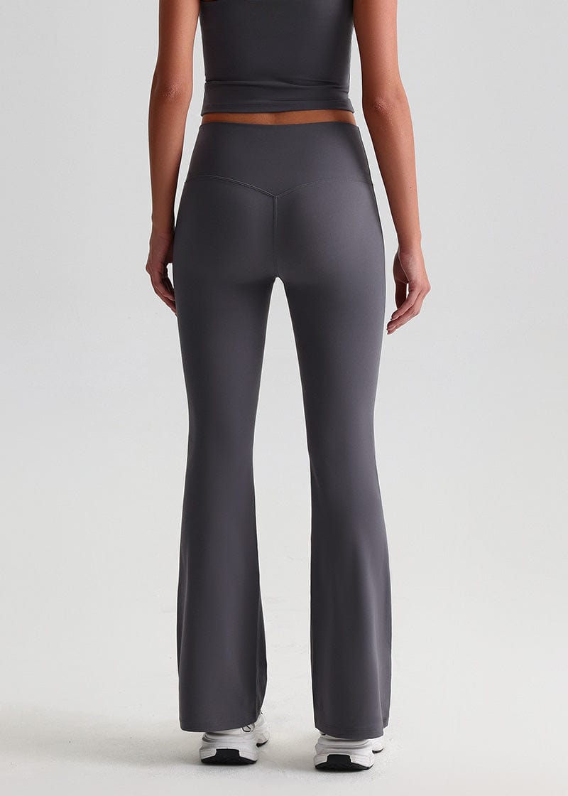 SISQUEEN No Line Flared Leggings - Casual Active Pants-Grey Flared Leggings-08