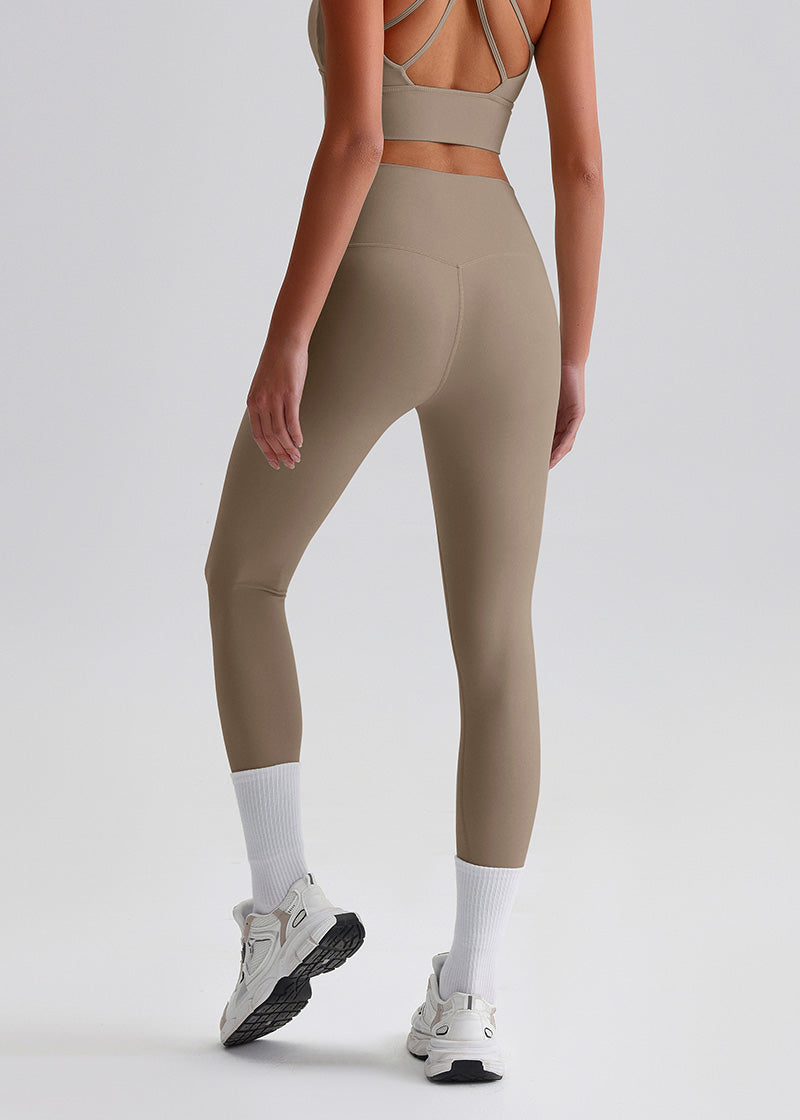 SisFlow™ No Line Leggings–High Waist Leggings Workout Pants-Brown-38
