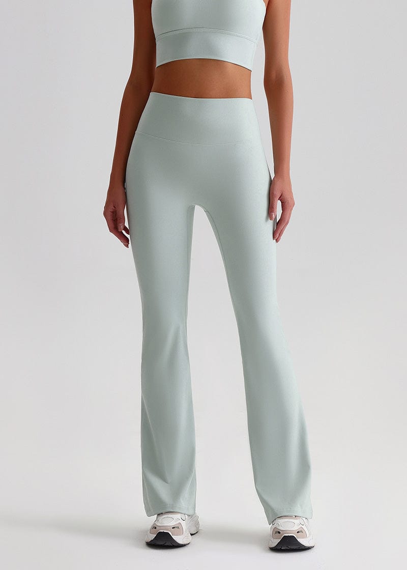 SISQUEEN No Line Flared Leggings - Casual Active Pants-Blue Flared Leggings-025