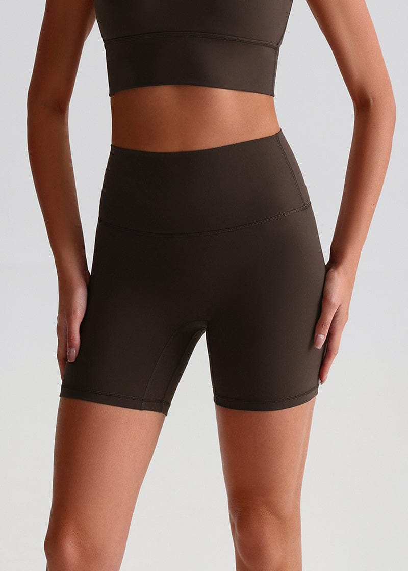 SisFlow™ No Line Yoga Shorts - SISQUEN Colorful Yoga Shorts-Chocolate Brown-1