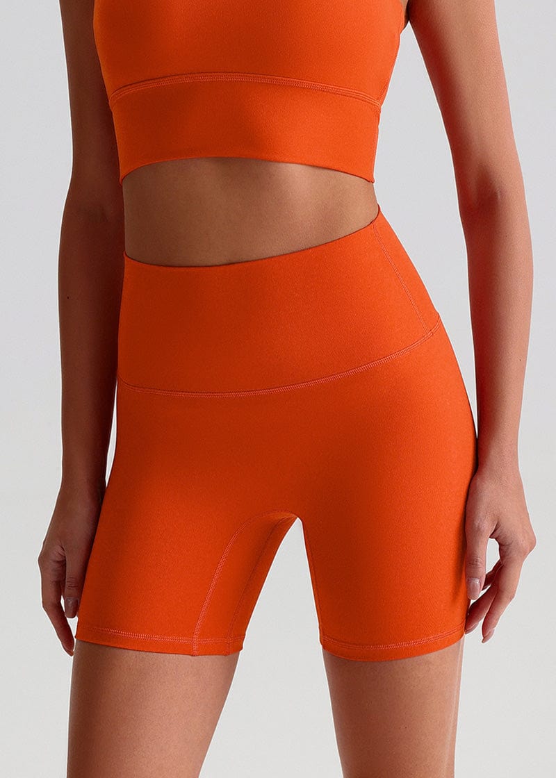 SisFlow™ No Line Yoga Shorts - SISQUEN Colorful Yoga Shorts-Fox Red-1