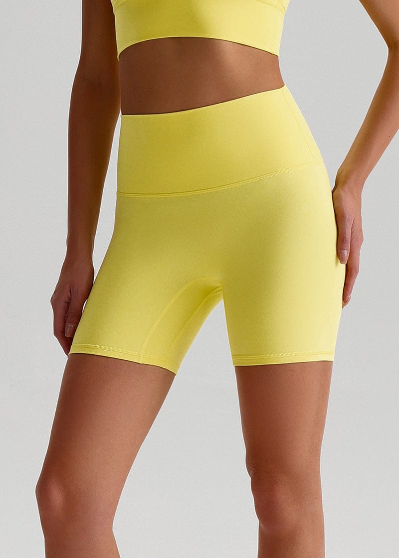 SisFlow™ No Line Yoga Shorts - SISQUEN Colorful Yoga Shorts-Jade Yellow-1