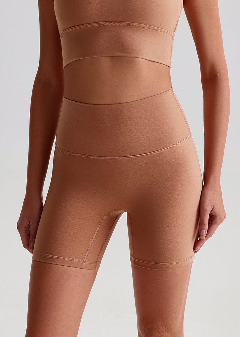 SisFlow™ No Line Yoga Shorts - SISQUEN Colorful Yoga Shorts-Mocha-1