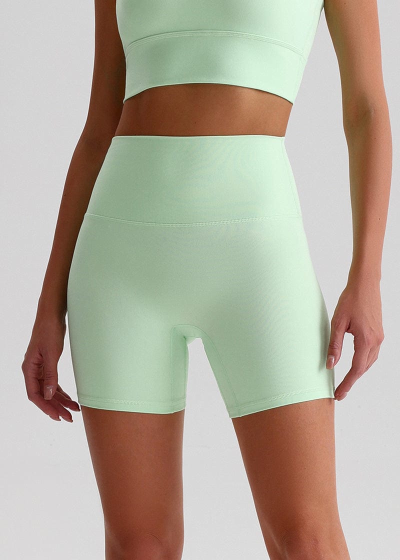 SisFlow™ No Line Yoga Shorts - SISQUEN Colorful Yoga Shorts-Serene Green-1
