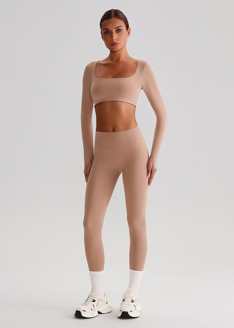 SISQUEEN Crop Long Sleeve Shirt - Women’s Yoga Sports Top-Pink Sports Top-18