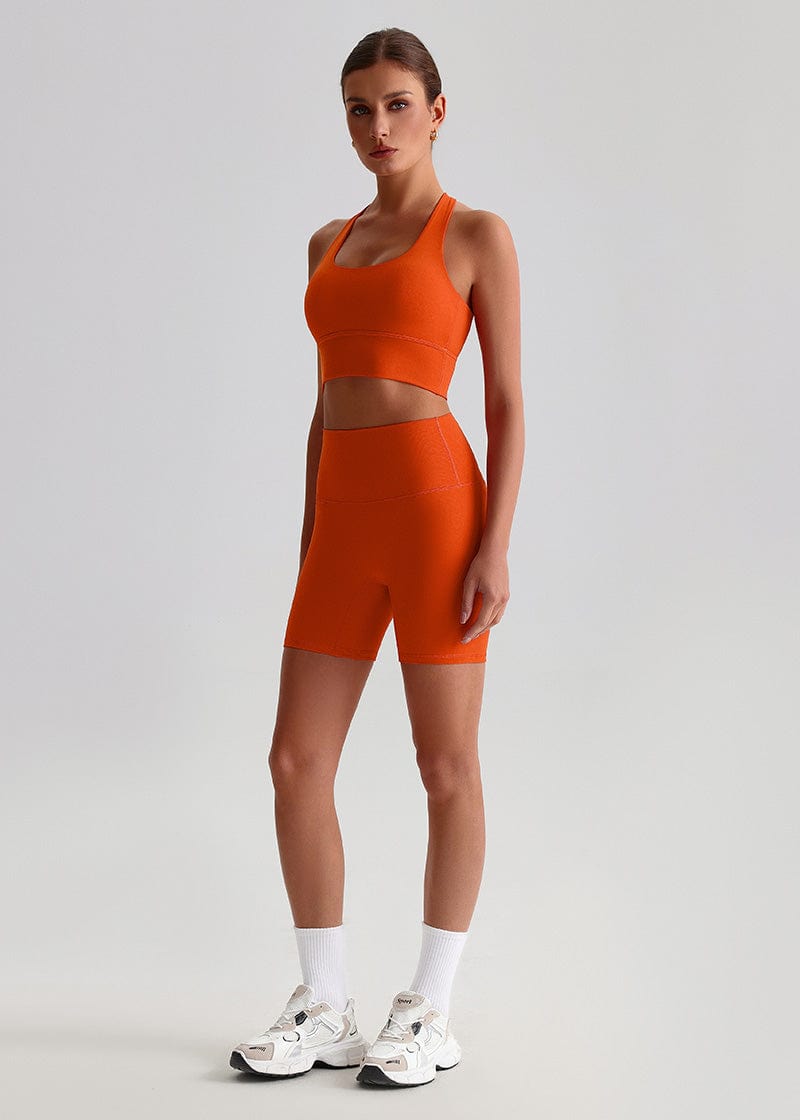 SisFlow™ 2 Piece Workout Set - Cross-back Sports Bra Yoga Shorts