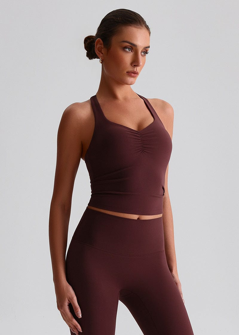SisFlow™ Ruched V-Neck Yoga Tank Top