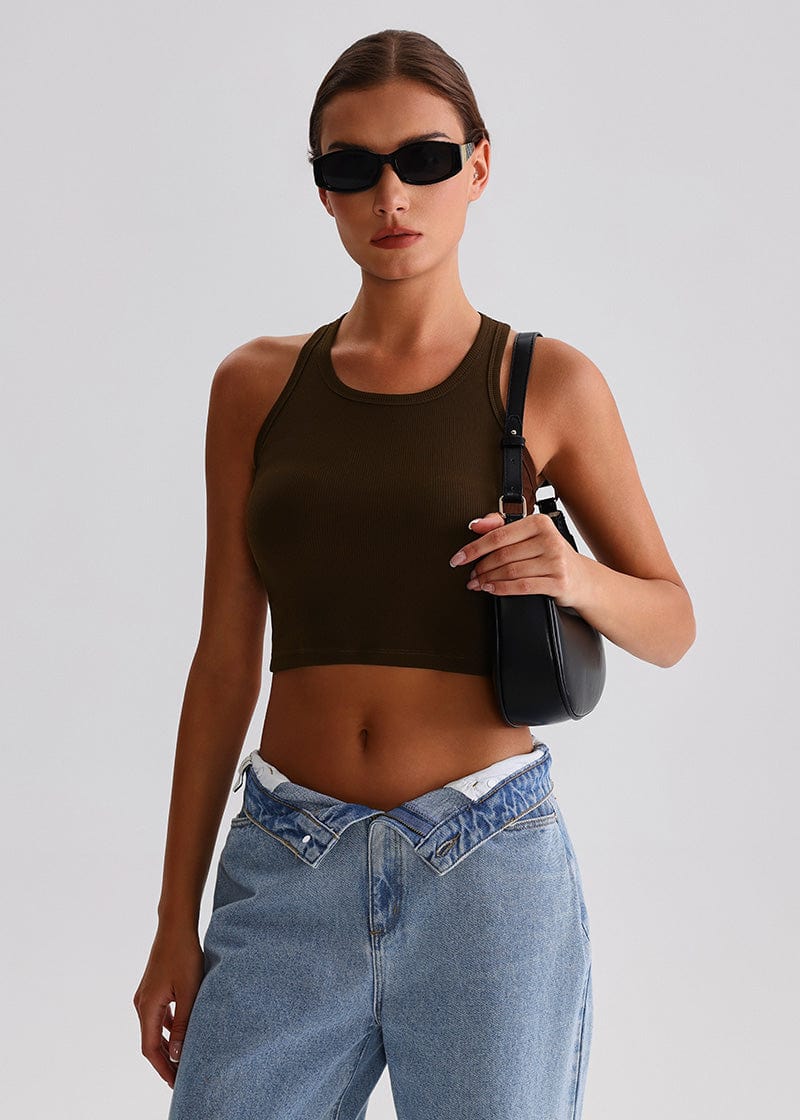 SisRipple™ Ribbed Sleeveless Crop Top
