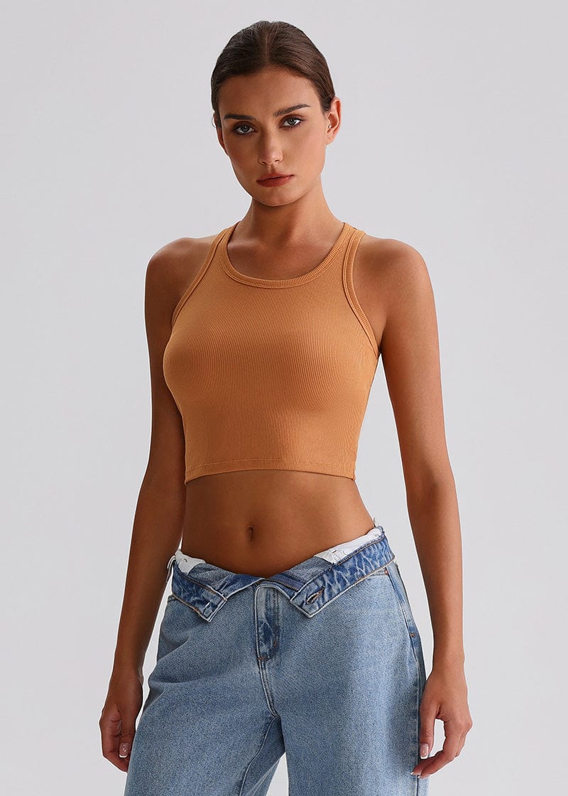 SisRipple™ Ribbed Sleeveless Crop Top